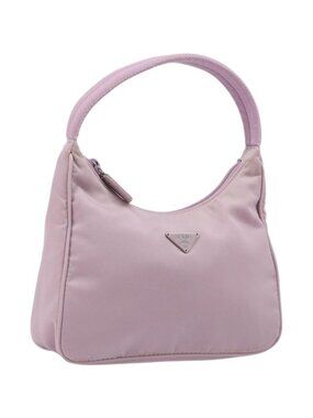 PRADA Accessory Pouch Nylon Pink Silver